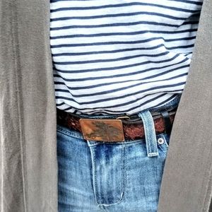 Vintage Tooled Belt Ampersand Brass -Tree Design